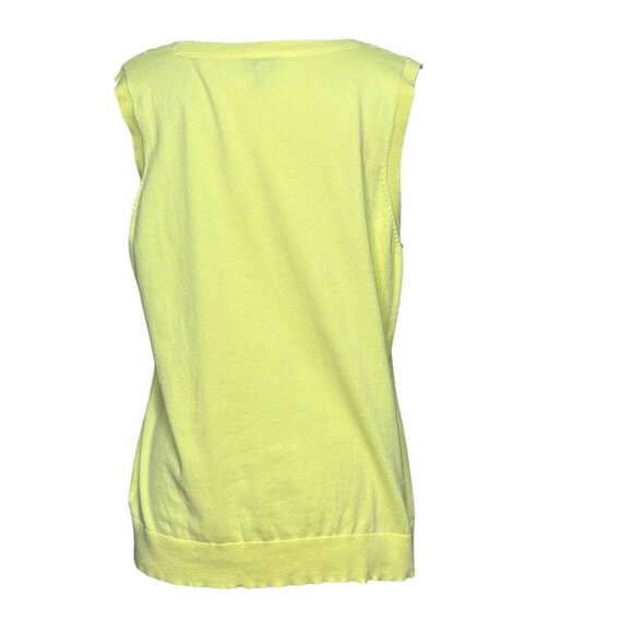 Talbots Womens Cotton Sweater Vest Plus Size 1XL Yellow - Picture 3 of 7